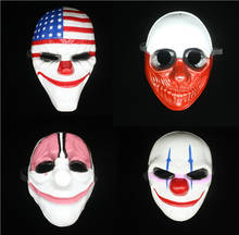 4 pçs halloween cosplay dia de pagamento 2 máscara dallas/lobo/correntes/hoxton horror motosserra palhaço masquerade máscara antifaz rímel carnaval 2024 - compre barato