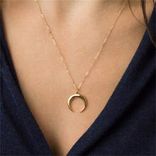 FSUNION 2020 New Delicate Kolye Pendant Necklace Curved Crescent Moon Necklace Gold Silver Color for Women Necklace Jewelry 2024 - buy cheap