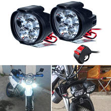 Universal 6 Led Motorcycles Bike Headlight + Switch Head Light Fog Spotlight 2024 - buy cheap