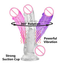 Вращающийся фаллоимитатор, реалистичный Вибратор страпон, большой желеобразный член на присоске, секс-машина, эротическая секс-игрушка для взрослых, секс-игрушки для женщин 2024 - купить недорого