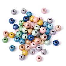 100 peças 6mm 8mm contas de madeira redondas, contas para fazer jóias bola solta contas para diy colar pulseiras brincos material f60 2024 - compre barato