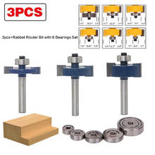 T-Slot Milling Cutters 1/2"H - 1/4" Shank Rabbet Router Bit Woodworking Cutter Tools Tenon Wood Work Cutters 3 Pcs/Set Wholesale 2024 - buy cheap