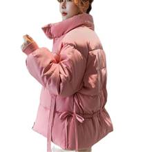 Модный пуховик с хлопковой подкладкой, женские зимние куртки 2020, новые корейские свободные короткие зимние парки, пальто, верхняя одежда для девочек B629 2024 - купить недорого