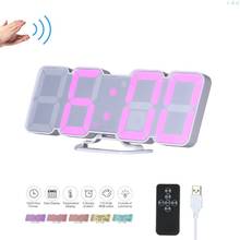 Electronic Alarm Clock Thermometer 3D 115 Colors LED Wireless Remote Alarm 12/24h Clocks USB Temperature/Date Display 2024 - buy cheap