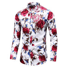 Camisa florida havaiana para homens, camisa casual para o outono e praia, roupas de primavera, camisa com mangas compridas, tamanho grande 6xl 7xg, 2021 2024 - compre barato