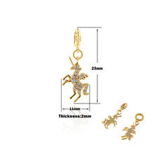 Unicorn Pendant Brass Zircon Myth Jewelry Girl Fashion Bracelet Necklace Gift DIY Bracelet Earring Accessories 2024 - buy cheap
