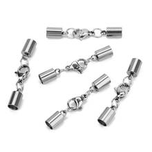 Cierres de acero inoxidable para fabricación de joyas, conectores de collar y pulsera de cordón de cuero de 1,5/2/3/4/5/6/8mm 2024 - compra barato