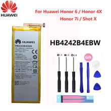 100% оригинальный сменный аккумулятор Hua Wei HB4242B4EBW для Huawei Honor 6 / Honor 4X / Honor 7i / Shot X ShotX 3000 мАч 2024 - купить недорого