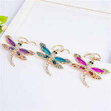 Colorful Crystal Dragonfly Keychain Women Keyring Blingbling Rhinestone Pink Dragonfly Key Chain Ring 2024 - buy cheap