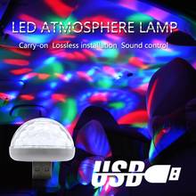 Mini luz de led para festa, luminária portátil com usb, bolas de cristal, decorações de casa, karaokê, palco colorido, luz de discoteca