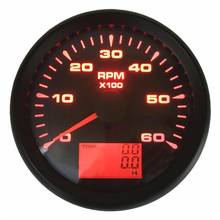 1pc Free Shipping 0-6000RPM Tachometer Gauges 85mm Lcd Rev Counters with Trip Hour Meter Speed Ratio for Auto Truck Boat Black 2024 - buy cheap
