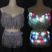 LED Clothes Luminous Costume Ladies Bra luminous Shorts LED Ballet Costume Party Suits el product 2024 - buy cheap