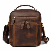 Quality Leather Male Casual Design Shoulder Messenger bag Cowhide Fashion Cross-body Bag 9.7'' Tablet Tote Mochila Satchel bag 2024 - buy cheap