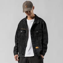 Jaqueta jeans retrô masculina, casaco estilo harajuku casual, moda de rua, tamanho grande, 2021 2024 - compre barato