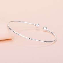 Novo 925 prata esterlina grânulos charme pulseira manguito pulseiras para mulheres moda clássico jóias pulseira 2024 - compre barato