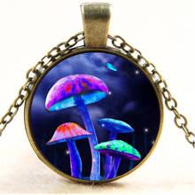 Fantasy  Mushroom Photo Cabochon Glass Chain Necklace,Charm Creative Women Pendants Fashion Jewelry Accessory,Friend Gifts 2024 - buy cheap