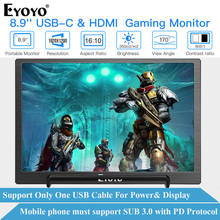 Eyoyo-Monitor portátil EM08H IPS, pantalla LCD con HDMI tipo USB C de 8,9 pulgadas, para PC, PS4, Xbox 360, 1920X1200, para ordenador portátil Raspberry switch 2024 - compra barato