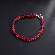 DMBS358 Ruby bracelet female Genuine Gemstones 18K gold handmade ruby custom gift for girlfriend 2024 - buy cheap