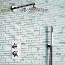 Bathroom shower sets Ultra Thin Round Thermostatic Shower Sets 2-Way Bathroom Concealed Install Wall Mounted shower faucet H9260 2024 - buy cheap