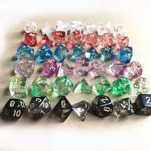 11 Kinds Option High Quality Transparent/Opaque two-color Digital Dice With Pearlized Effect Dice Set 7PCS/LOT Polyhedral Dice 2024 - buy cheap