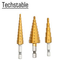 4pcs HSS Steel Titanium Step Drill Bits 3-12mm 4-20mm 4-12mm Step Cone Cutting Tools Steel Woodworking Wood Metal 4-12/20/32mm 2024 - buy cheap