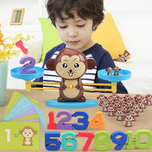 Juego de matemáticas Montessori para bebés, juguete de mesa de equilibrio, escala de números, mono, cachorro, juguete de aprendizaje 2024 - compra barato