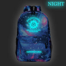 Supernatural luminoso mochila masculino feminino meninos meninas adolescentes mochilas novo padrão mochila moda saco de viagem 2024 - compre barato