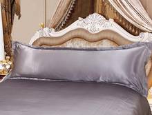 Fronha de travesseiro cor branca, longo, 120/150 cm, revestimento, tecido de cetim de seda, têxtil para casa, 1 peça, 2 tamanhos para quarto 2024 - compre barato