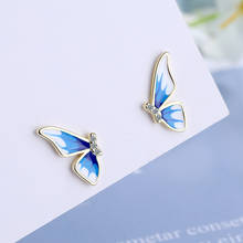 Todorova Half of Butterfly Stud Earrings For Women Vintage Blue Enamel Metal Charming Earrings Party Jewelry Boucles d’oreilles 2024 - buy cheap