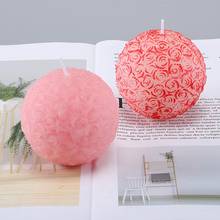 Molde de silicone 3d para velas, forma de bola de rosa artesanal, sabonete artesanal, resina, argila, ferramenta de decoração, não tóxico, resistente ao desbotamento 2024 - compre barato