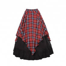 Imily Bela Vintage Plaid Long Skirt Women Casual A-line High Waist Patchwork Maxi Skirt Faldas Plus Size Sexy Jupe Femme 2024 - buy cheap