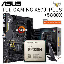 Asus TUF GAMING X570-PLUS AMD X570 WIth Ryzen 7 5800X Motherboard Set PCI-E 4.0 DDR4 128GB SATA III CrossFireX Placa-mãe Kit New 2024 - compre barato