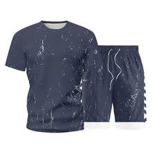 2021 Summer Fashion Leisure Brand Men's Set Tracksuit Sportswear Track Suits Male Sweatsuit Short Sleeves T Shirt 2 Piece Set 2024 - buy cheap
