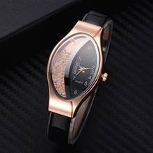 Reloj de pulsera con esfera Ovalada para Mujer, cronógrafo de cuero con diamantes de imitación, de diseñador, nuevo, 2019 2024 - compra barato