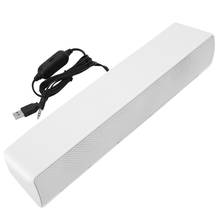 SOONHUA USB Powered Wired Stereo Soundbar 3.5mm Bass Surround Sound Box MP3 Music Player Plastic Dual Speaker For Desktop TV 2024 - buy cheap