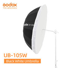 Godox UB-105W 41 дюймов 105 см параболический черный белый светоотражающий Зонт студисветильник ный Зонт с черным серебряным рассеивателем 2024 - купить недорого
