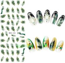 Water sticker for nail art all decorations sliders peacock feathers plume nails design decals manicure lacquer accessoires 2024 - buy cheap