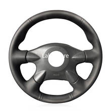 DIY Hand-stitched Leather Car Steering Wheel Cover For Nissan Almera (N16) X-Trail (T30) Primera Sunny Avenir BLACK 15inch 38cm 2024 - buy cheap