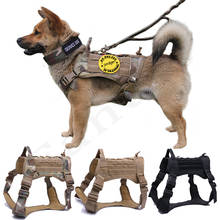 Нейлоновая Военная Тактическая шлейка 1000D для немецкой овчарки, водонепроницаемая уличная шлейка для собак, камуфляжная шлейка для собак 2024 - купить недорого
