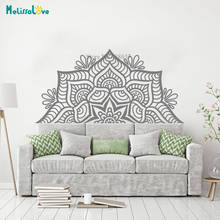 Lotus Flower Headboard Wall Decal Half Mandala Zen Decor Indian Yoga Sticker Decal Wallpaper BA715-1 2024 - buy cheap