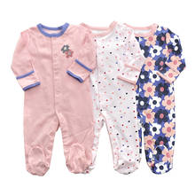 Baby Rompers 3pcs Flower Sleepsuit Baby Girl Pajamas Newborn Boy Clothes Baby Girl Romper Infant Baby Jumpsuit Underwear Cotton 2024 - buy cheap