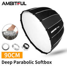 AMBITFUL P90 90CM Quickly Release Parabolic 16 Rods Deep Softbox for Bowens Profoto Elinchrom Mount Studio Flash 2024 - buy cheap