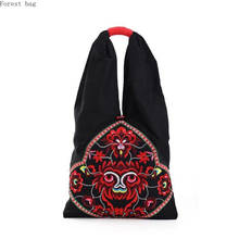 Nova bolsa de ombro boêmia bordada vintage, bolsas de mão grandes e pretas femininas estilo boho hippie, bolsa de compras de grande capacidade 2024 - compre barato