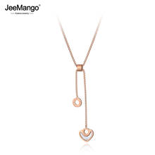 JeeMango, римская цифра, круг и сердце, нержавеющая сталь, женское свадебное ожерелье, ювелирные изделия, трендовый Шарм, ожерелье-чокер JN19048 2024 - купить недорого