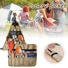 900D Oxford Cloth Portable Outdoor Camping Picnic Tableware Storage Bag Hangable Cutlery Organizer Camping Bag for BBQ Hiking 2024 - buy cheap