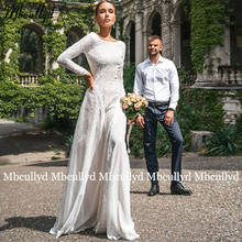 Кружевное богемное платье Mbcullyd с длинными рукавами и открытой спиной, свадебное богемное платье, свадебное винтажное платье на заказ, 2020 2024 - купить недорого