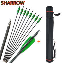 12pcs SP500 Archery Carbon Arrows 30" Turkey Feathers Points Tips With Arrow Quiver For Outdoor Shooting Training Accessories 2024 - buy cheap