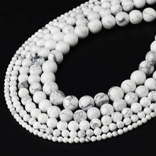 Natural Stone Howlite White Turquoises Stone Beads For Jewelry Making DIY Necklace Bracelet 4/ 6/ 8/10/12 mm Strand 15'' 2024 - buy cheap