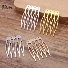 BoYuTe  (100 Pieces/Lot) 27*39MM Metal Iron 5 Teeth Hair Comb with 4 Holes Diy Hair Jewelry Accessories Handmade Materials 2024 - buy cheap