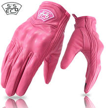 SSPEC розовые женские сумки из натуральной кожи мотоциклетные перчатки для сенсорного экрана с защитой от Экран велосипедные перчатки для мотоциклов ATV Ретро перчатки с жесткими защитными вставками, размеры 2024 - купить недорого